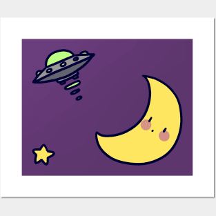 Moon and UFO Posters and Art